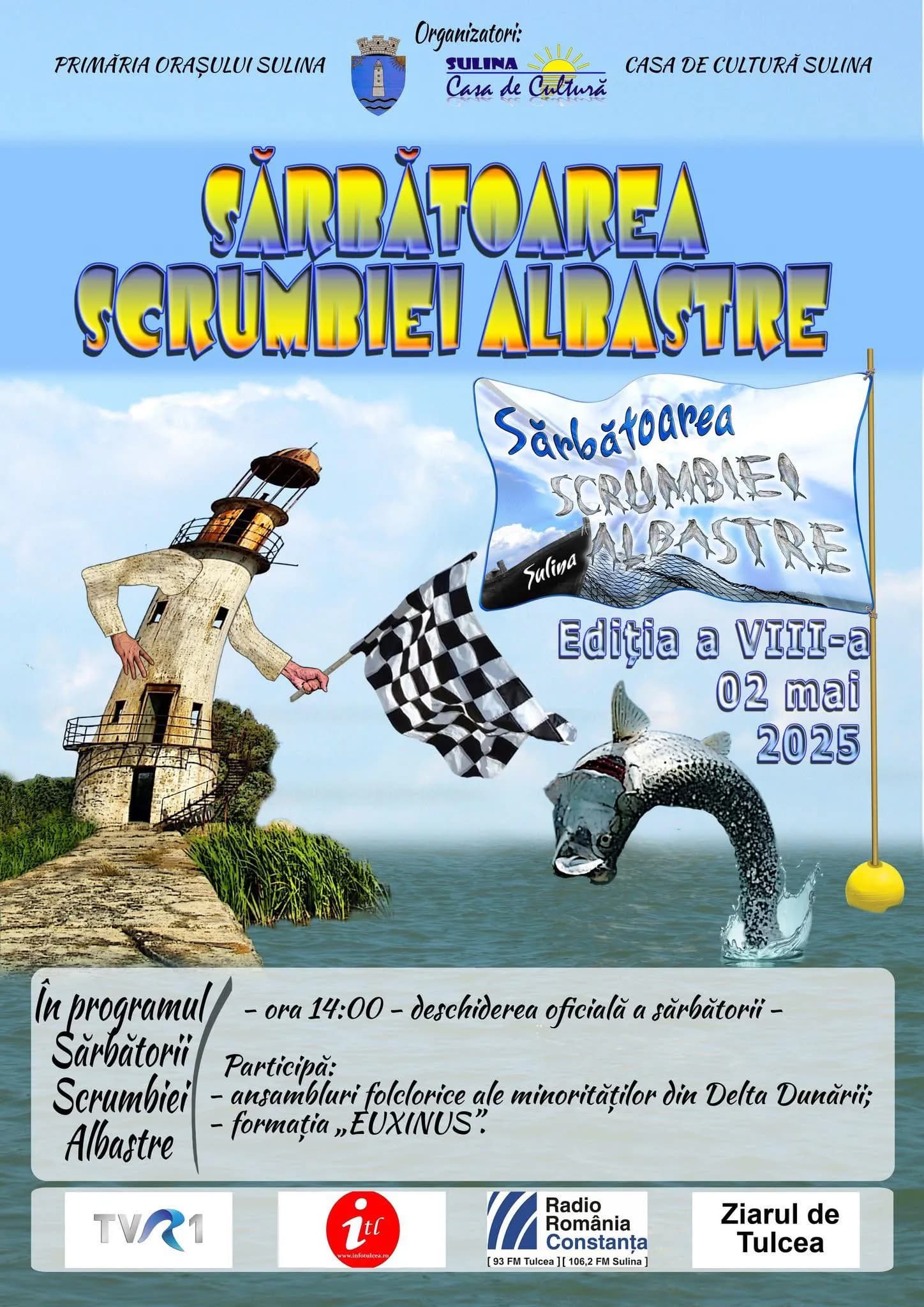 Afiș festival Sărbătoarea Scrumbiei Albastre 2025 Sulina.